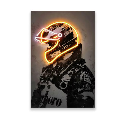 🏁 Toile Course F1 Néon – Art Moderne Graffiti & Ambiance Rétro.