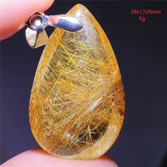 Pendentif en Quartz Rutilé Doré – Élégance, Protection &amp; Raffinement, 30 modèles différant.