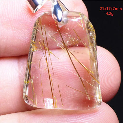 Pendentif en Quartz Rutilé Doré – Élégance, Protection &amp; Raffinement, 30 modèles différant.